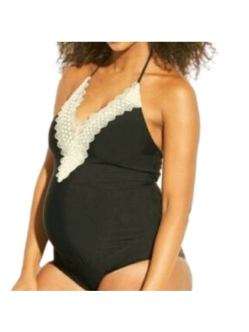 SEA ANGEL Maternity Lace V-neck One-piece Swimsuit, Large